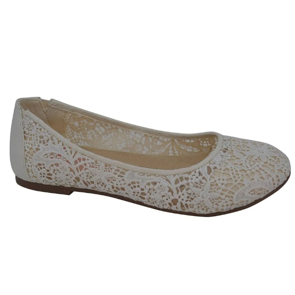 WEDDING BALLET FLAT Memory Foam Crochet